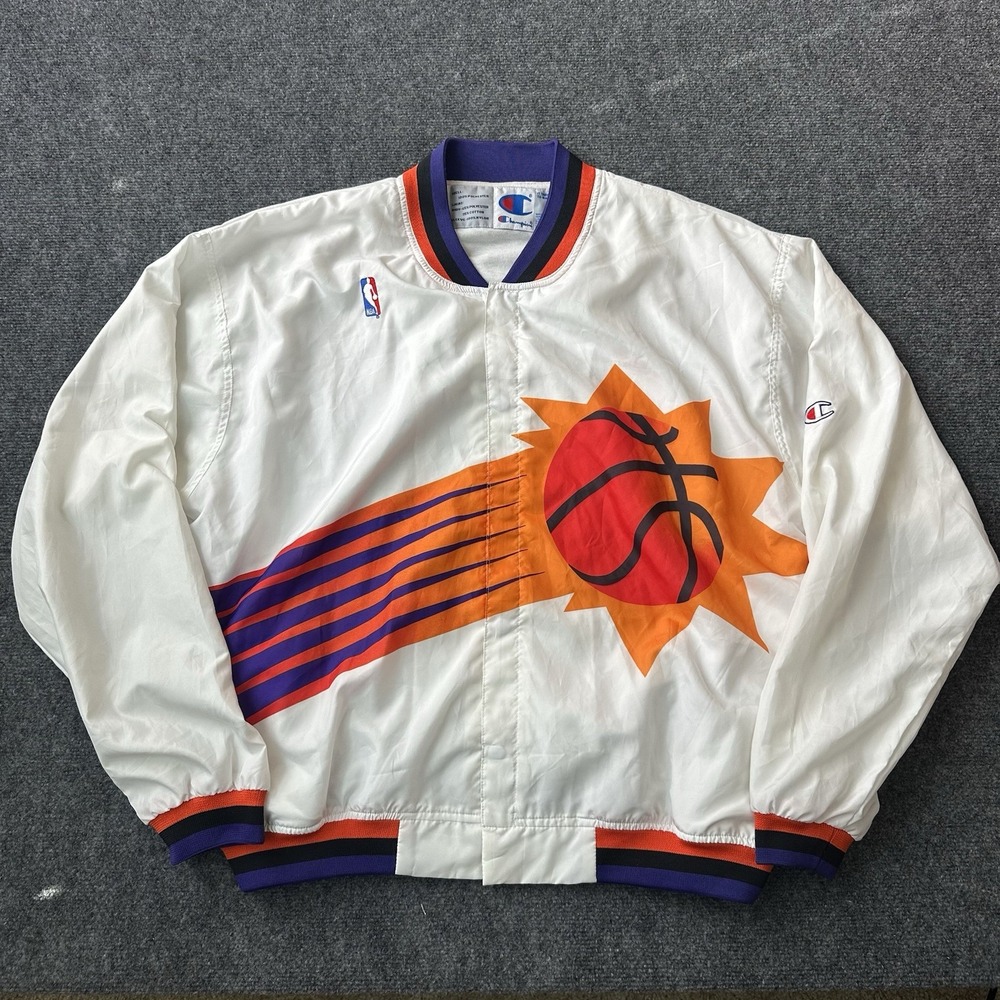 VTG Champion PHOENIX SUNS Warm Up Jacket Windbreaker 90s NBA Sunburst Mens XL
